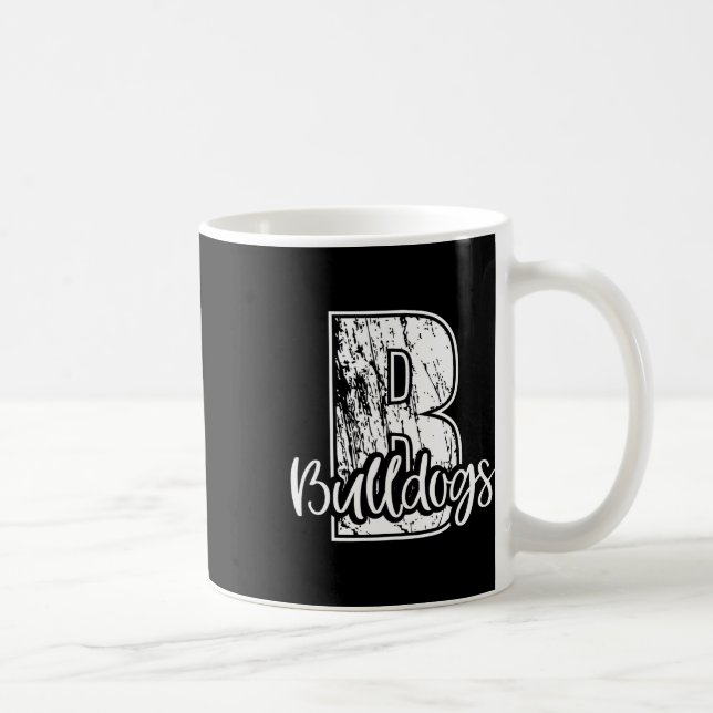B för Bulldog School Sportfantast Team Spirit Kaffemugg (Höger)