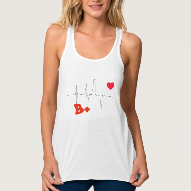 B+ Funky Blodtyp Hjärtfrekvens Top Linne Med Racerback (Framsida)