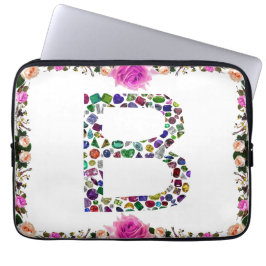 B Initial Gemstone Laptop Fodral