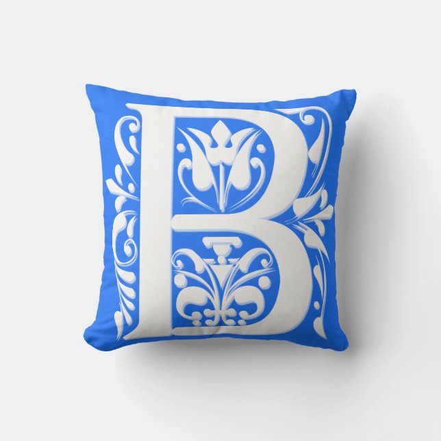 B Initialbokstavsmonogram - Kudd Kudde (Framsida)
