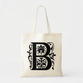 B Initialbokstavsmonogram - utskuren pappersstil Tygkasse