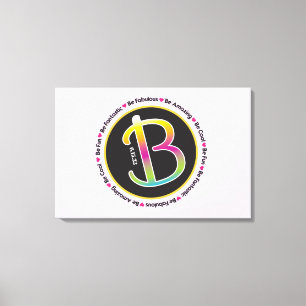 B Initialer BE FANTASTISK BE Bat mitzvah inloggnin Canvastryck