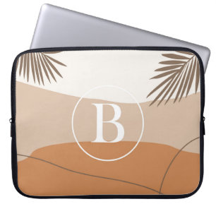 B - Inledande monogram Brev B Abstrakt utformning Laptop Fodral