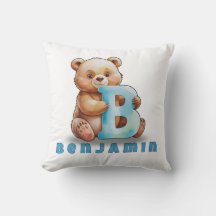 B is for Bear – Personalized Baby Pillow 