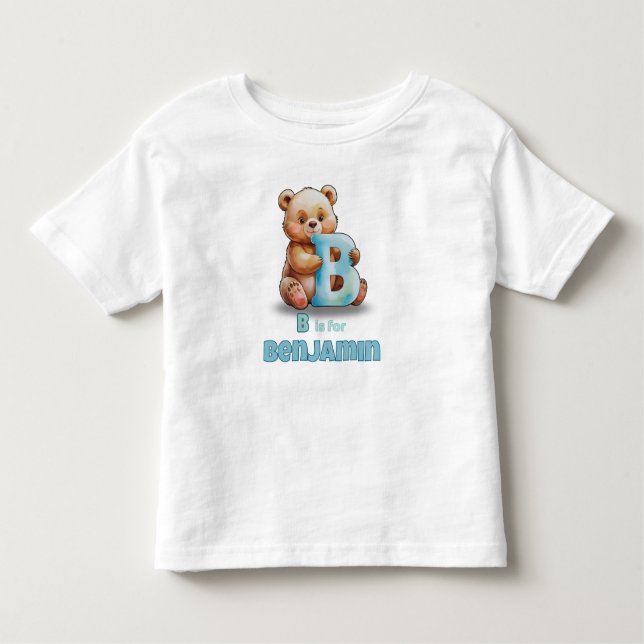 B is for Benjamin – Personalized Kids’ T-Shirt  (Framsida)