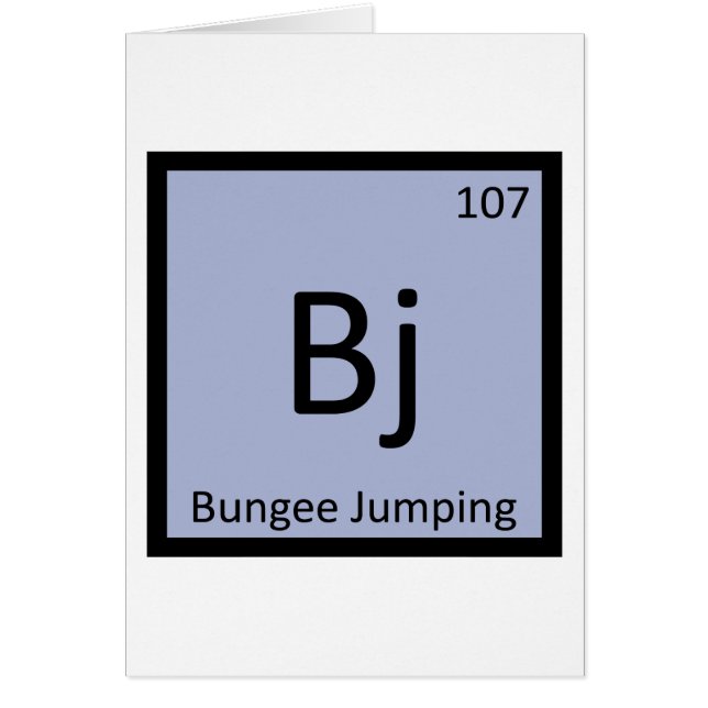 B J - Bungee jumping sportkemi symbol Hälsningskort (Framsidan)