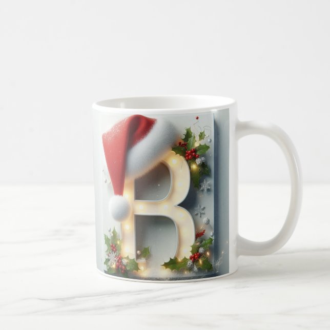 B Julmugg – Festiv Bokstavsdesign Kaffemugg (Höger)