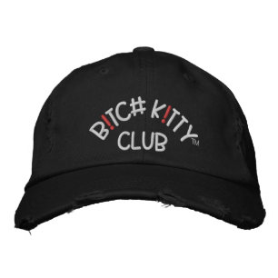 B K!TTY-Mörk för Logotyp av KLUBB - tryckt hörn Broderad Keps