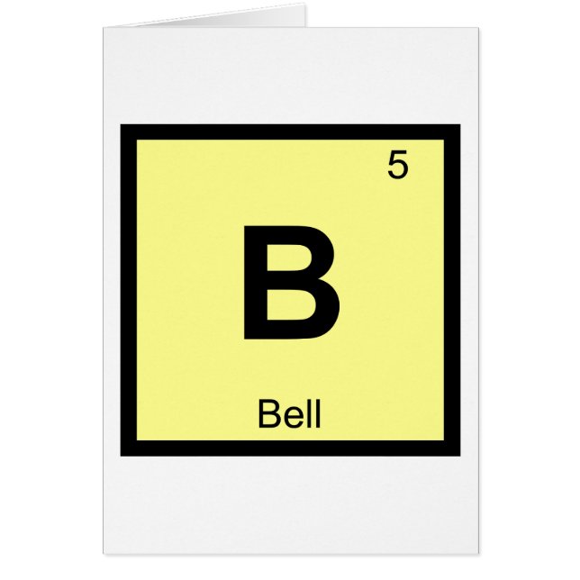 B - Klockmusik Kemi Periodiska Systemet Symbol Hälsningskort (Framsidan)