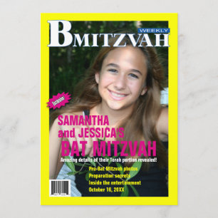 B Mitzvah Magazine bjudan, B'Not Inbjudningar