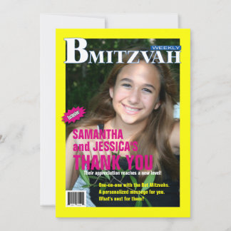 B Mitzvah Tidskrift Tacksamhetskort, B’Not Tack Kort