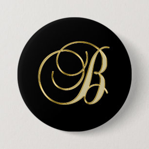 B Monogram B guld-skript Knapp