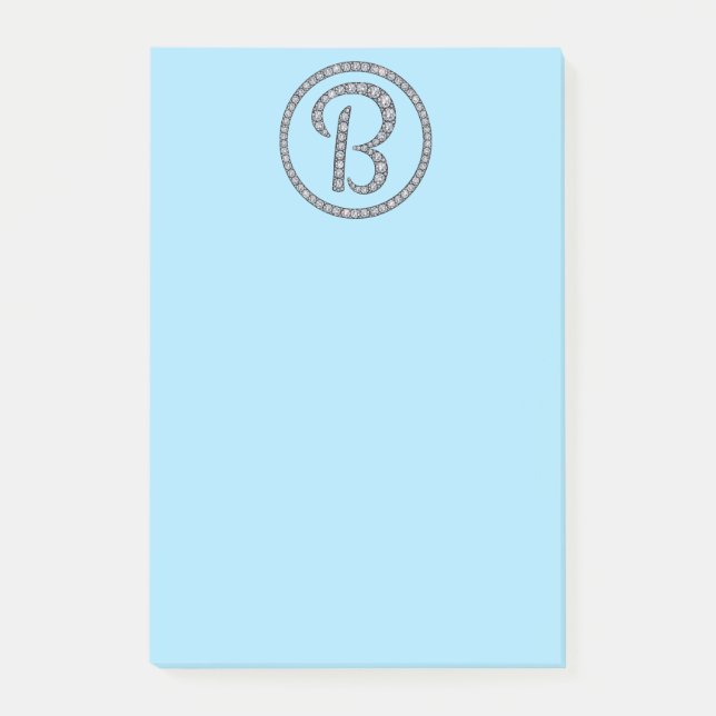 B Monogram bling ring Post-it-anteckningsblock Post-it Block (Framsida)