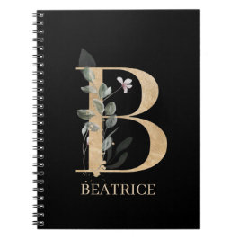 B Monogram Blommigt Personlig bärbar dator Anteckningsbok