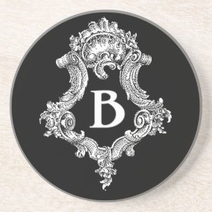 B Monogram Initial Underlägg Sandsten