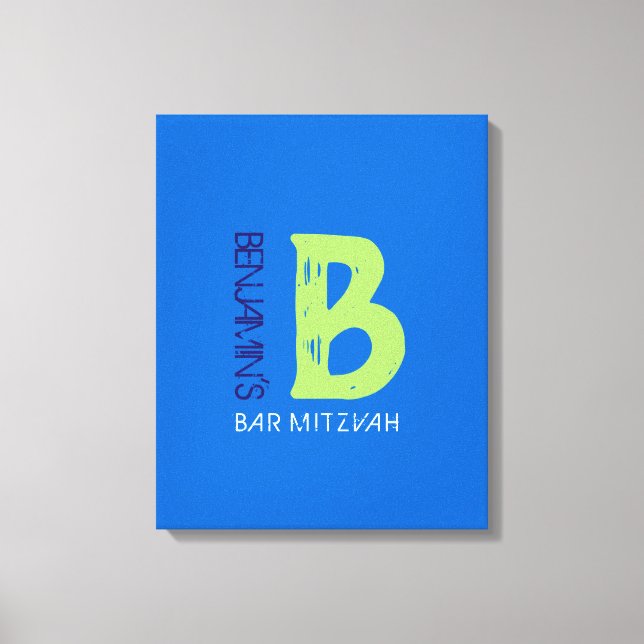 B Monogram Inloggningsnämnd för Bat mitzvah inlogg Canvastryck (Framsida)
