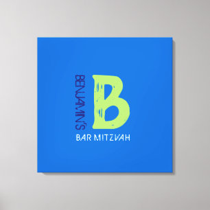 B Monogram Inloggningsnämnd för Bat mitzvah inlogg Canvastryck