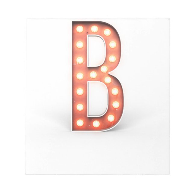 B Monogram Lysdglödlampa Anteckningsblock (Framsida)