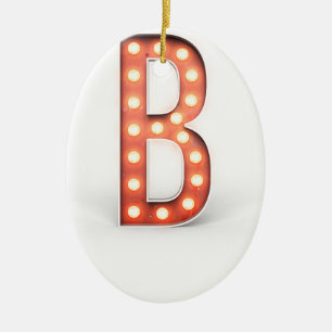 B Monogram Marquee Bulb Julgransprydnad Keramik