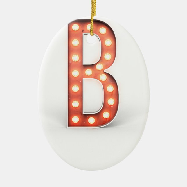 B Monogram Marquee Bulb Julgransprydnad Keramik (Framsidan)