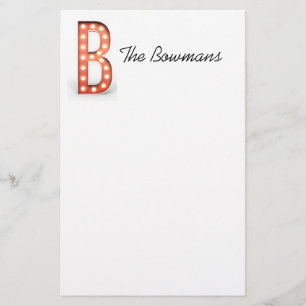 B Monogram Marquee Bulb Personalize Brevpapper