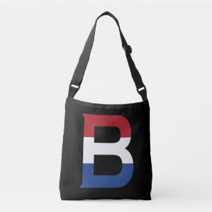 B Monogram överbelagd på NLD-Flagga på bk-behållar Axelväska