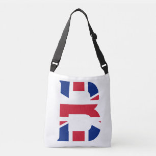 B Monogram överlagrad på Union Jack Flagga-kortet Axelväska