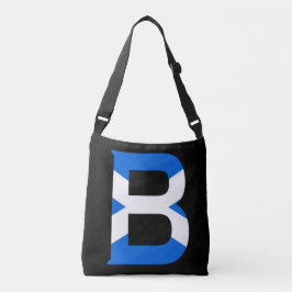 B Monogram överlagt om det skotska Flagga Axelväska