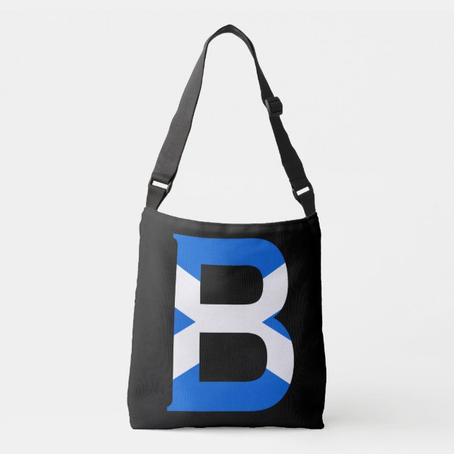 B Monogram överlagt om det skotska Flagga Axelväska (Framsida)