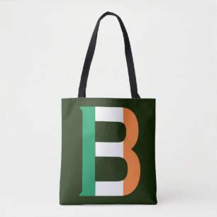 B Monogram överlagt på den irländska Flagga Tygkasse
