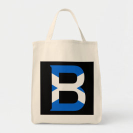 B Monogram övertäckt av skotsk Flagga Tygkasse