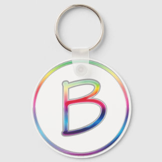 B Monogram-regnbågslangkedja Nyckelring