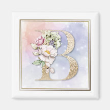 B Monogram Rosa Blommig