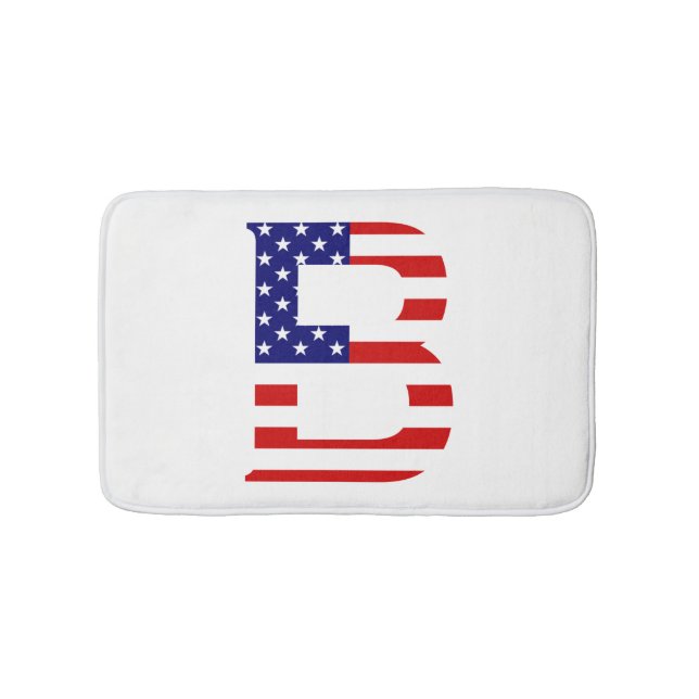 B Monogram täckt över USA flagga Badrumsmatta (Framsidan)