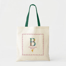 B Monogram Tote Bag Tygkasse
