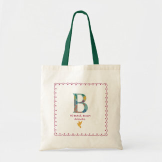 B Monogram Tote Bag Tygkasse