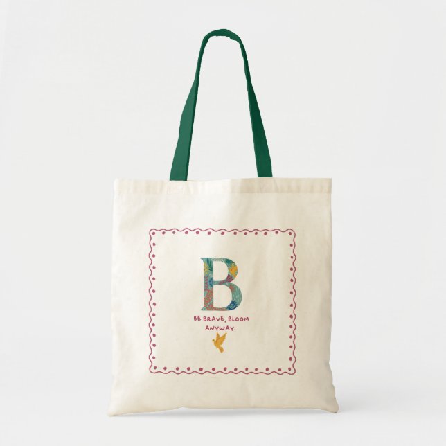 B Monogram Tote Bag Tygkasse (Framsidan)