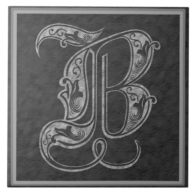 B-monogramen "kungliga den keramiska grå kakelplatta (Framsidan)