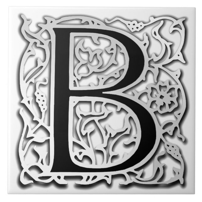 B-monogramen "silver keramiska Besque" belägger Kakelplatta (Framsidan)
