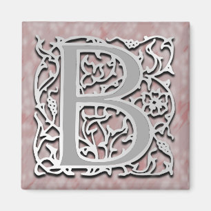 B-monogramen "silversten" kvadrerar magneten magnet