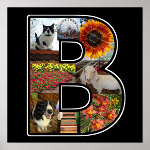 B-monogramen skapar din egna Collagesvart för 8 Poster