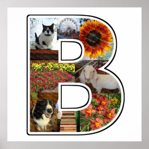 B-monogramen skapar din egna fotoCollage för 8 Poster