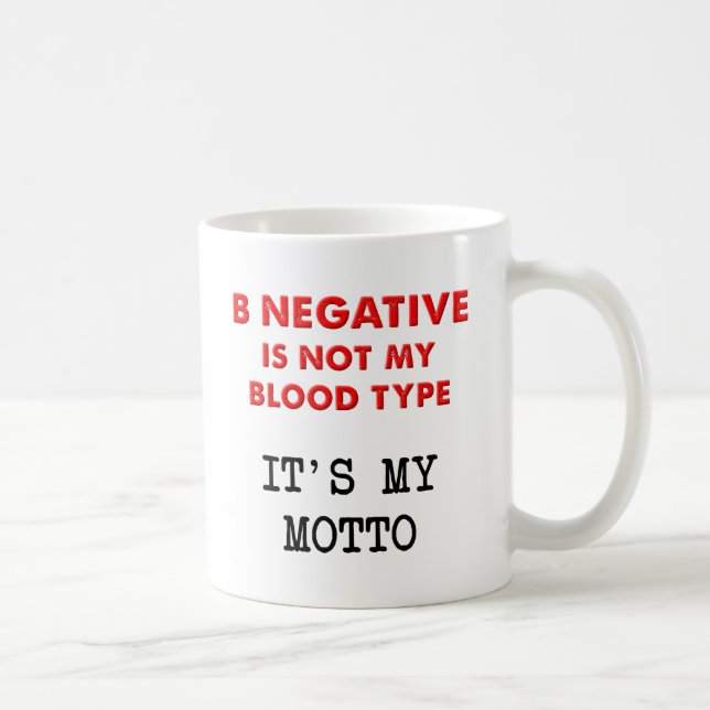 B Negativ Funny Mug Kaffemugg (Höger)