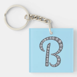 B Nyckelkedja för monogram bling