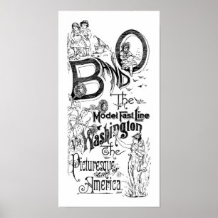 B&O-järnväg - modellera fastar fodrar 1869 Poster