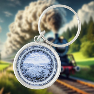 B&O Järnvägen China Tallrikar Rund Silverfärgad Nyckelring