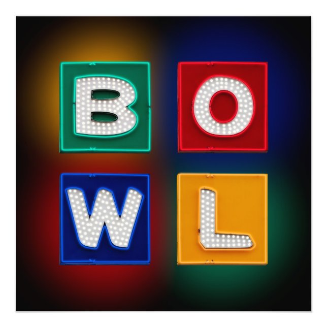 B O W L, Bowling Väggkonst Fototryck (Framsidan)
