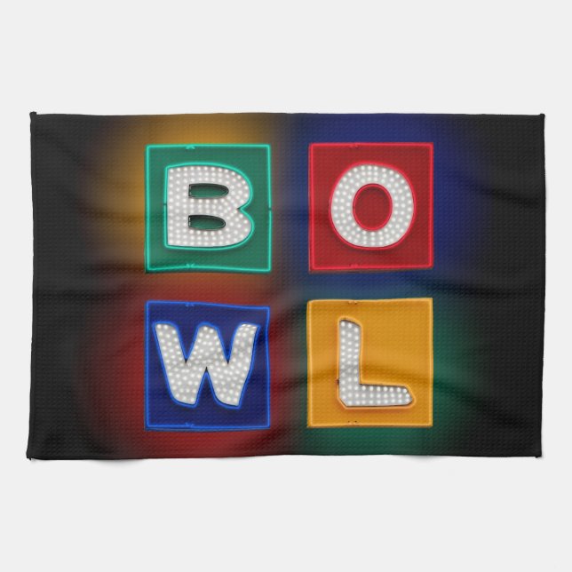 B O W L neon Kökshandduk (Horisontell)