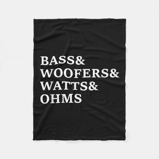 B och Woofers Car Audio Funny T Shirt Fleecefilt (Framsidan)