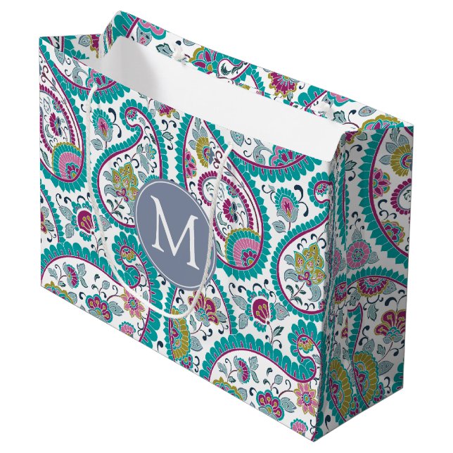 B Persian Boteh Paisley Mönster Monogram LGift B (Framsidan Vinklad)